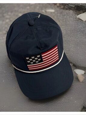 Grayson Navy American Flag Rope Baseball Cap ~ New No Tags ~ One Size
